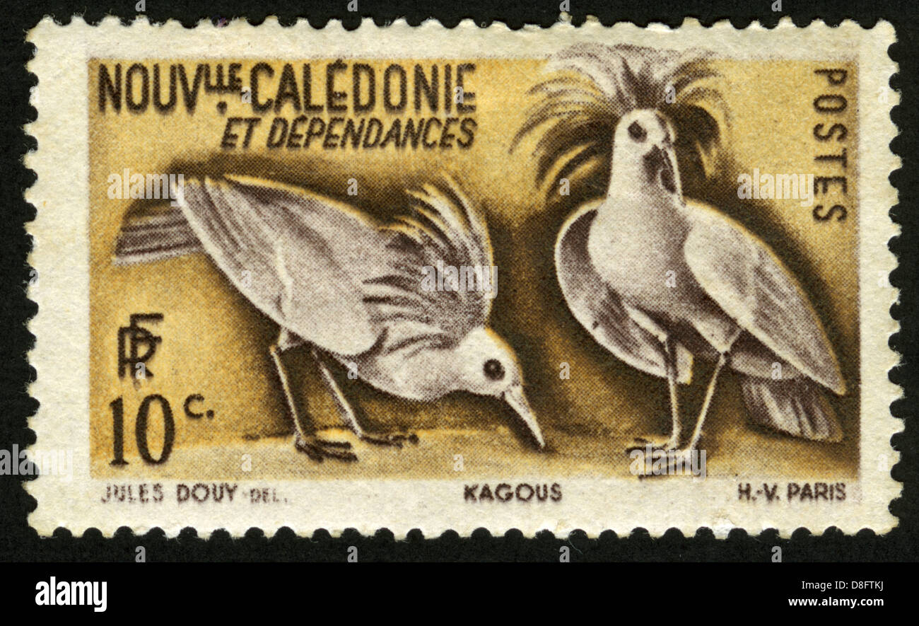 New Caledonia,post mark,stamp,animals,animals illustrations,fauna,birds Stock Photo Alamy