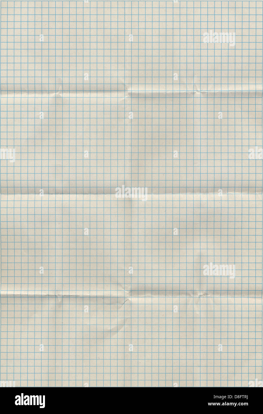 Graph paper folded in sixteen parts. High resolution Stock Photo