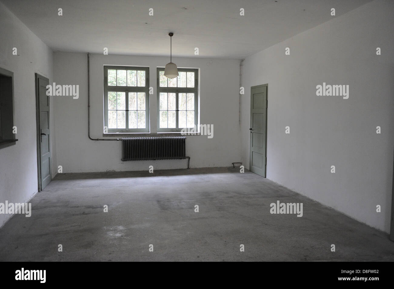 Dachau Concentration Camp. Nazi camp of prisoners opened in 1933. Waiting room. Germany. Stock Photo