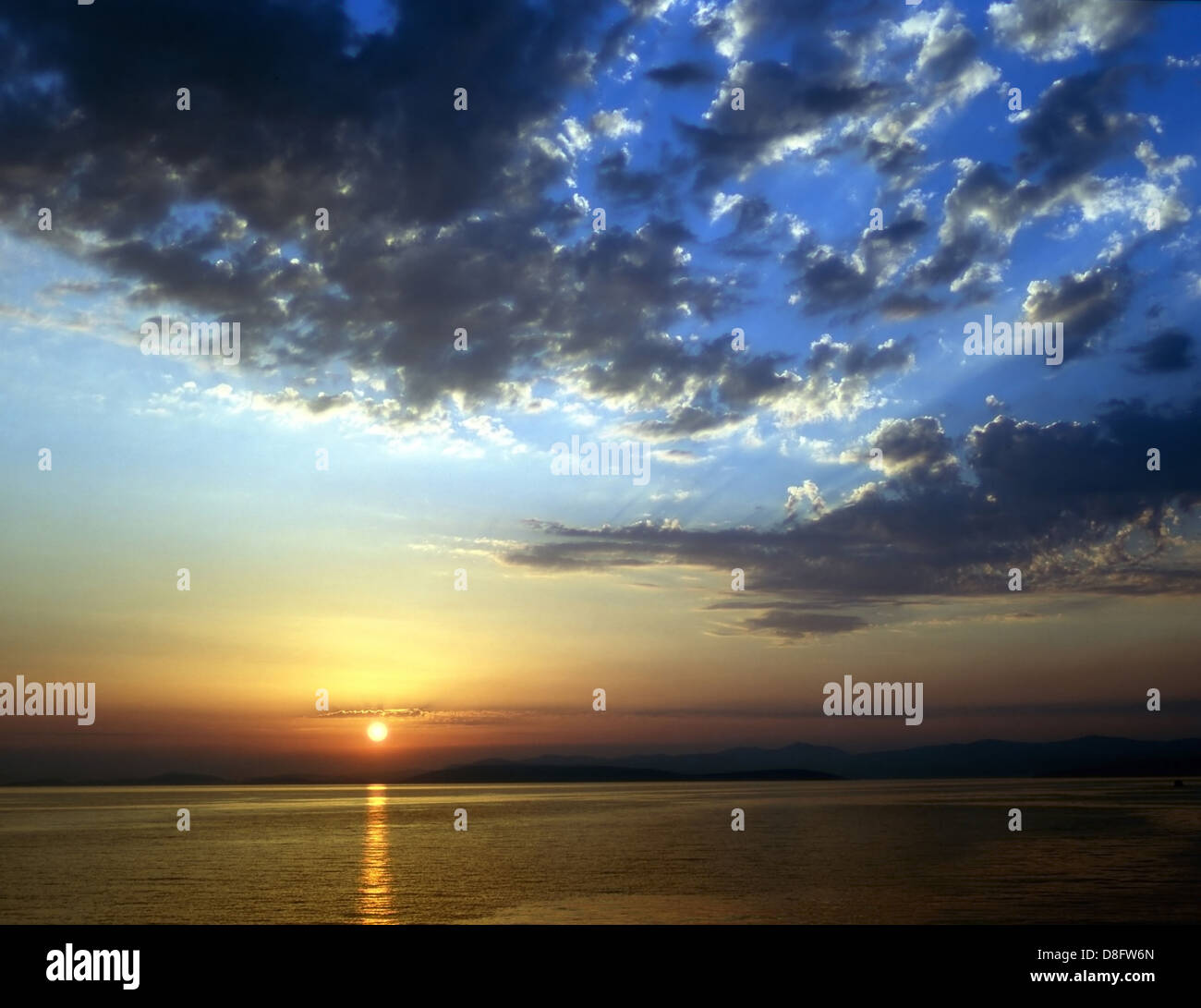 Beautiful sunset above the sea Stock Photo - Alamy
