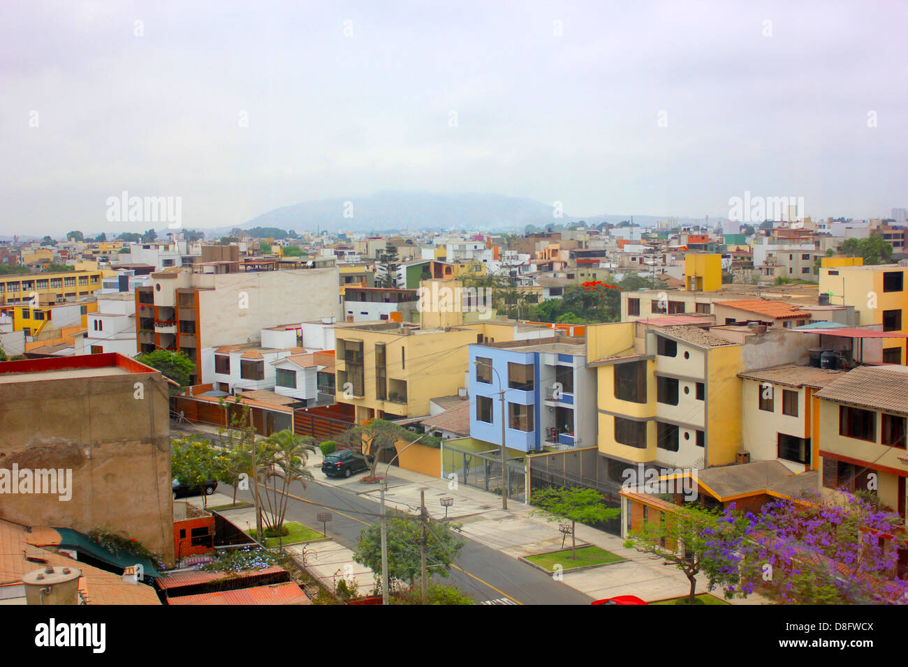 homes in Surco, Lima, Peru Stock Photo