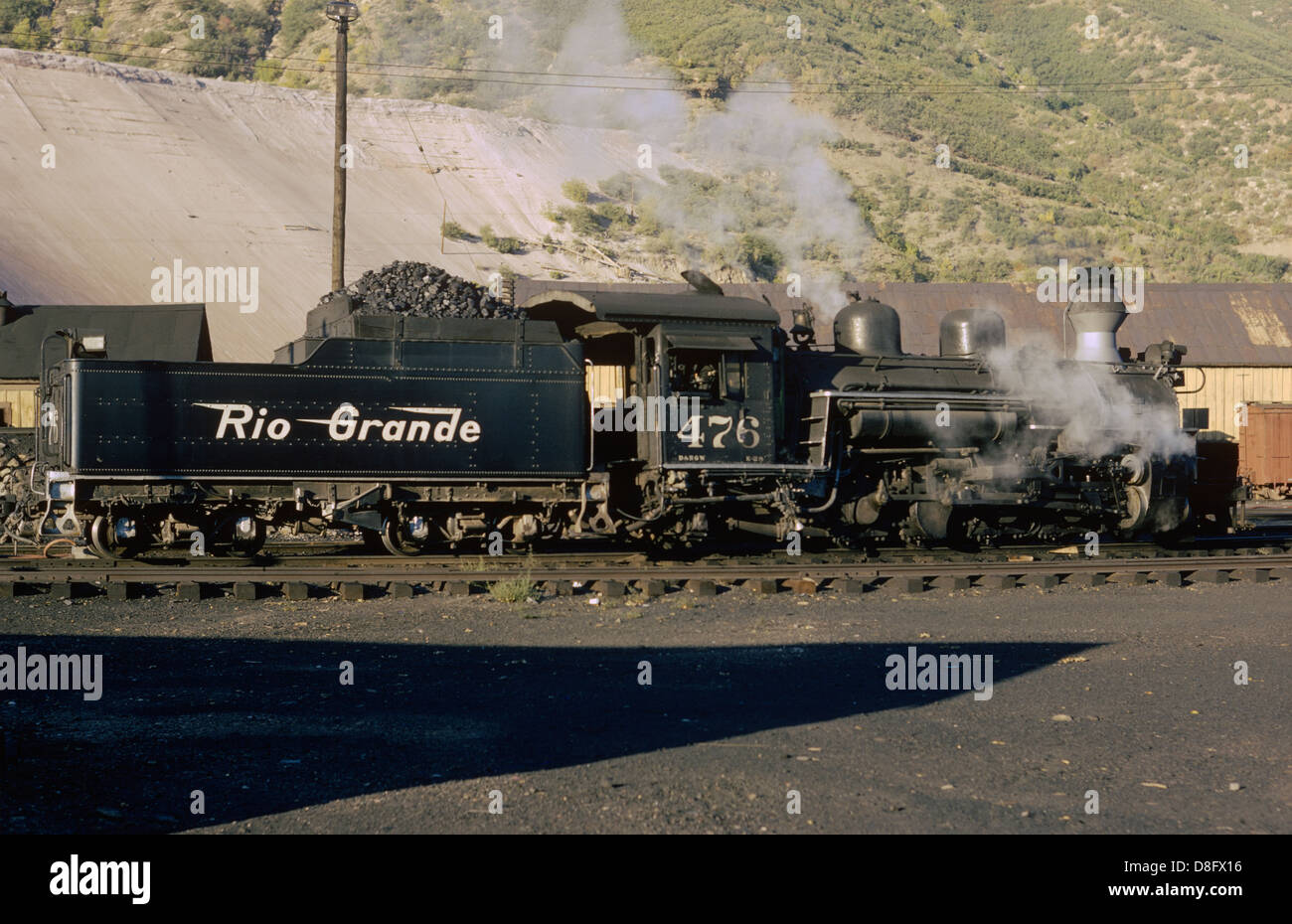 D&RGW narrow gauge steam engine 476, Durango, CO 660907 002 Stock Photo