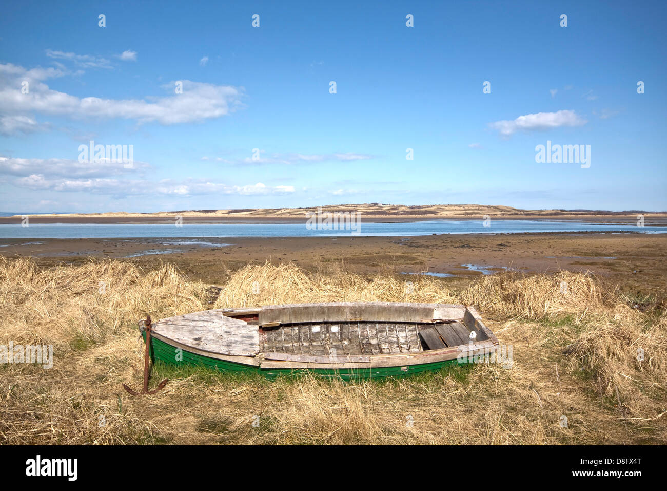 Old Boat at Aberlady Bay Nature Reserve East Lothian Stock Photo