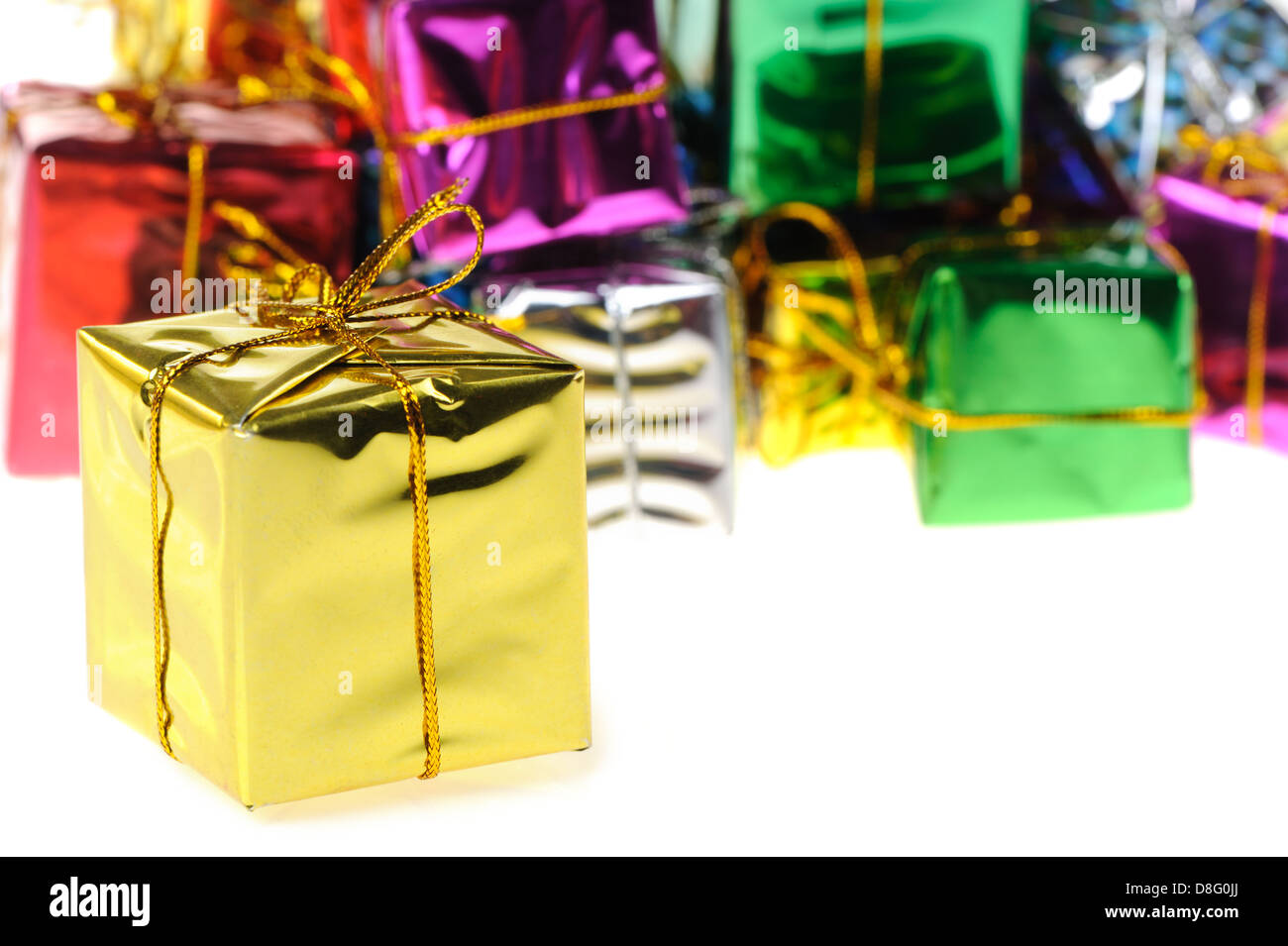 Set of gifts in boxes Stock Photo Alamy
