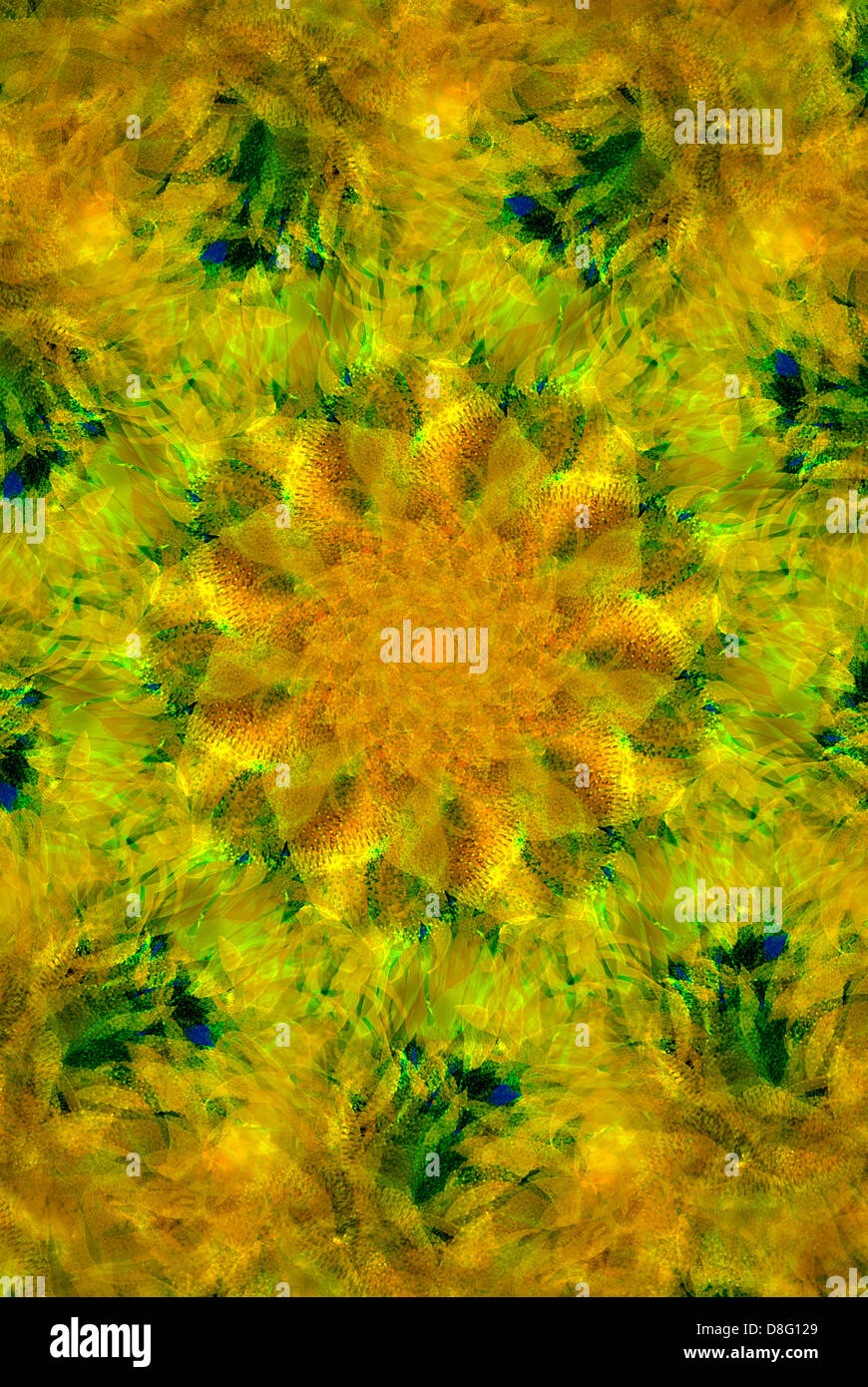 Yellow flowers and geometric patterns hires stock photography and