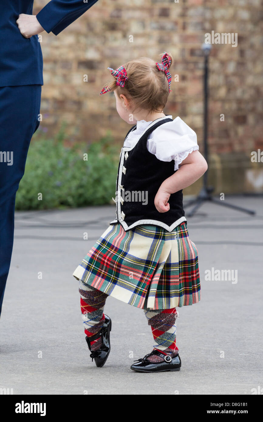 Young Highland dancer at folk festival. UK Stock Photo