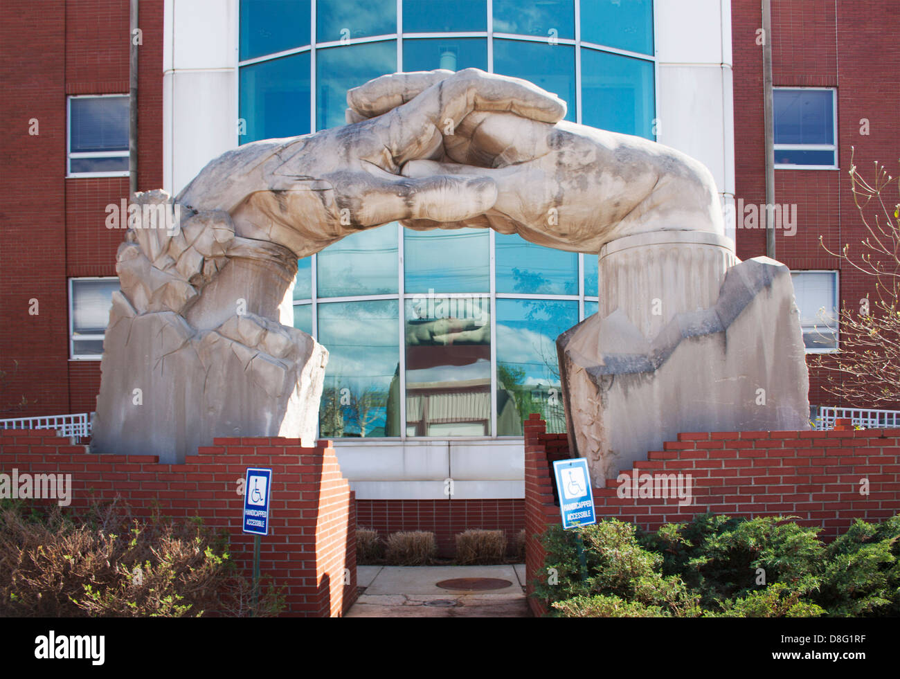 Giant Hands statue in Louisville Kentucky Stock Photo
