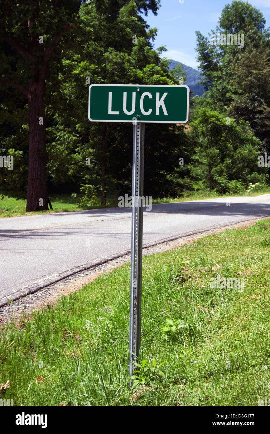 A Little Bit of Luck sign North Carolina Stock Photo