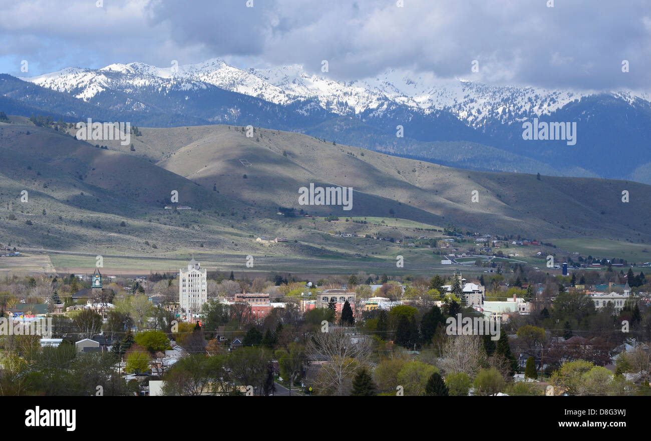 Baker City And The Elkhorn Mountains In Northeastern Oregon Stock Photo ...