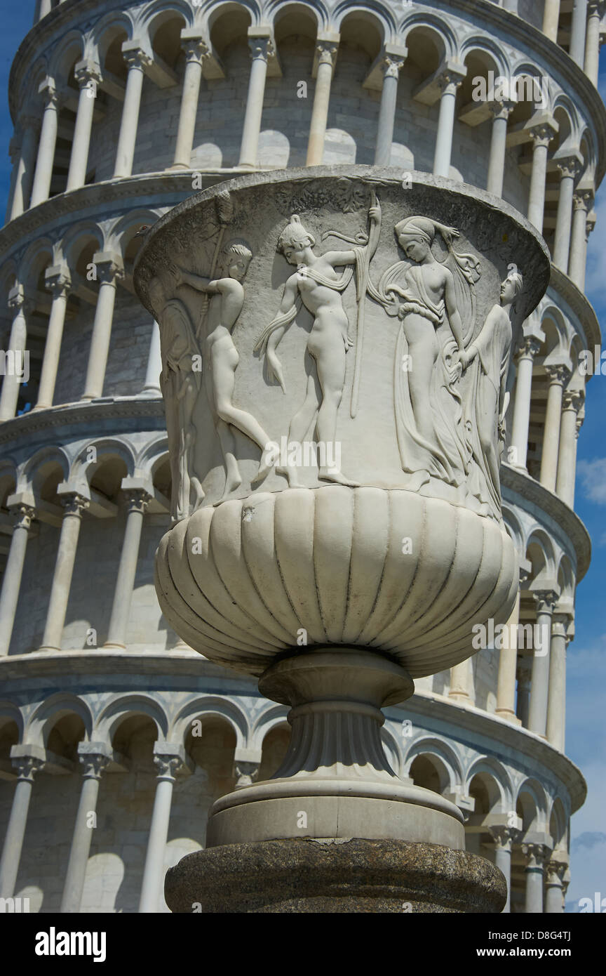 Italy, Tuscany, Mediterranean area, Pisa district, Pisa, Piazza dei Miracoli, Leaning Tower of Pisa Stock Photo