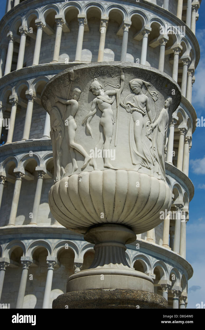 Italy, Tuscany, Mediterranean area, Pisa district, Pisa, Piazza dei Miracoli, Leaning Tower of Pisa Stock Photo