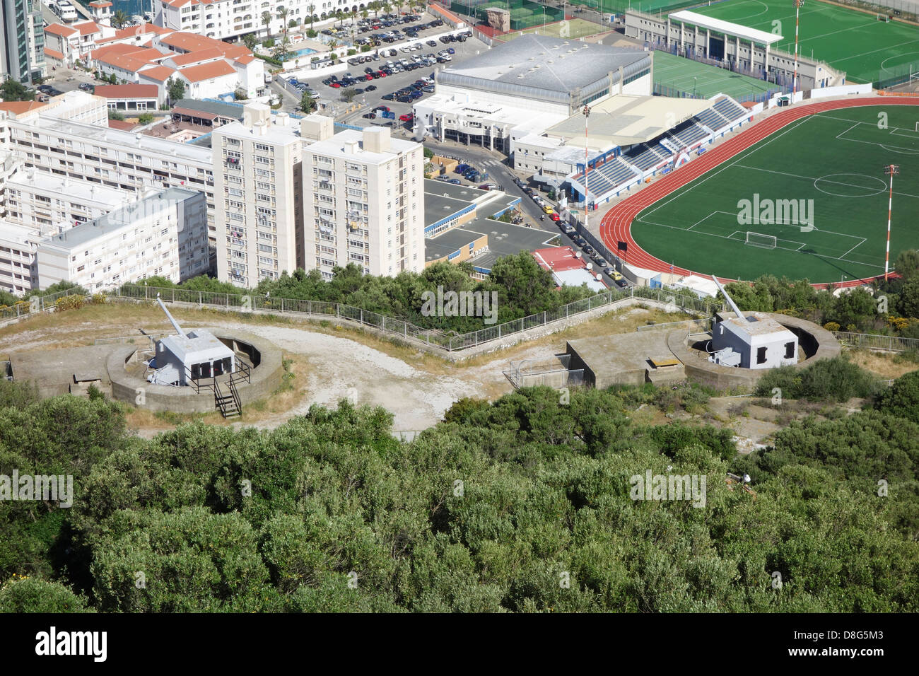 Gibraltar Gun emplacements Stock Photo Alamy