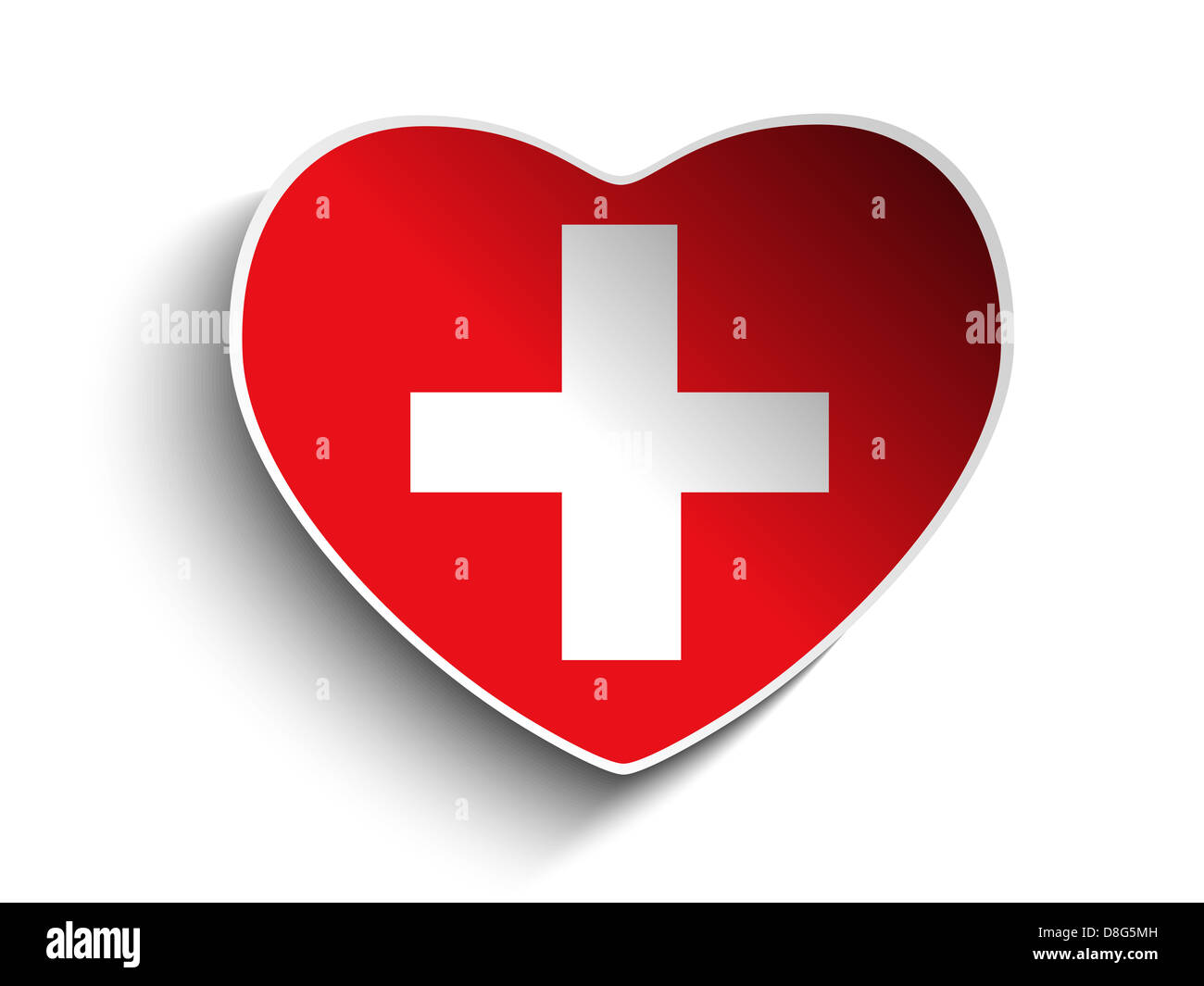 Vector - Switzerland Flag Heart Paper Sticker Stock Photo - Alamy