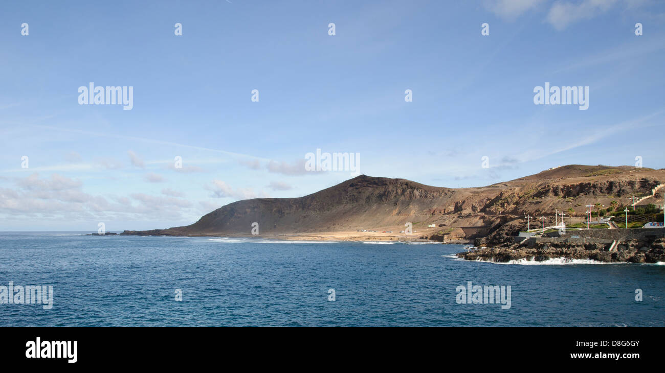 View at seacoast, Paseo de la Canteras, Las Palmas de Gran Canaria, Gran Canaria, Canary Islands, Spain, Europe Stock Photo
