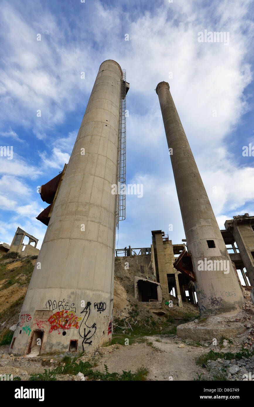 The abandoned cement plant at lime hires stock photography and images