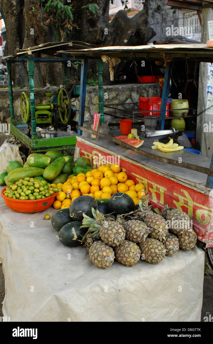 fruit. Mixed fruit for sale in street in Nepal Stock Photo Alamy