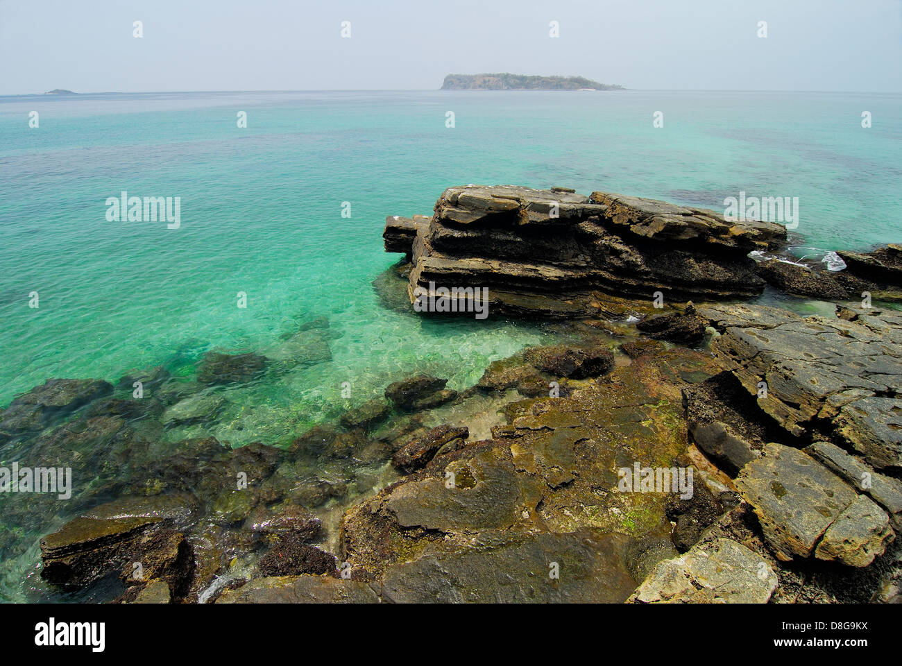 Rocks at the shore in Chapera island Stock Photo