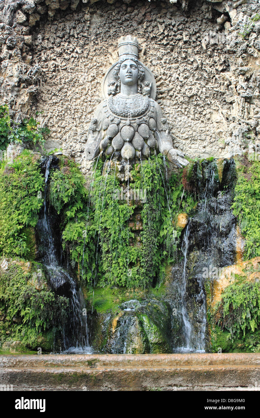 Fountain of Diana of Ephesus in Villa d'Este. Tivoli, Italy Stock Photo