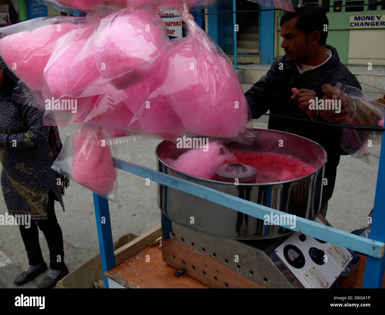 cotton candy vendor in Nepal Stock Photo Alamy
