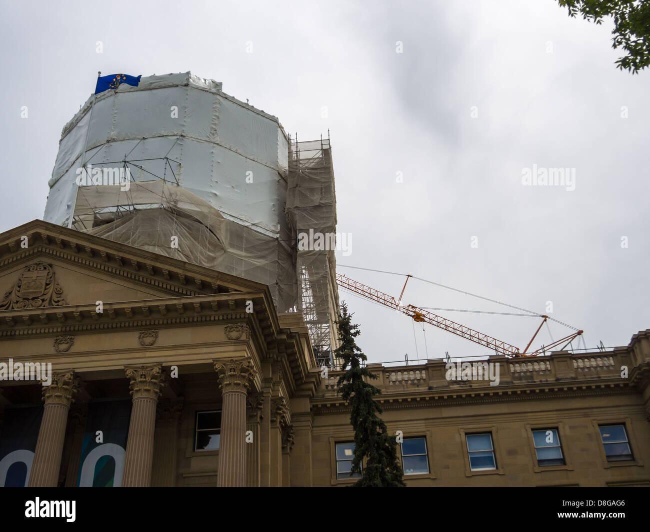 Alberta Legislature building under construction in Edmonton Stock Photo