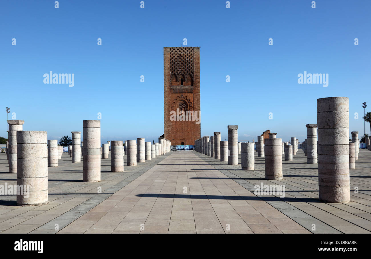The Hassan Tower in Rabat, Morocco Stock Photo