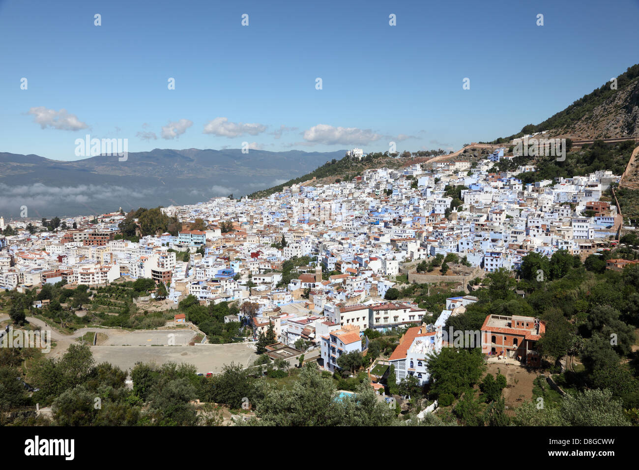 Blue white town Chefchaouen in Morocco Stock Photo