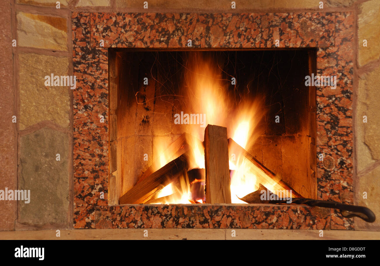 Chalet fireplace hi-res stock photography and images - Alamy