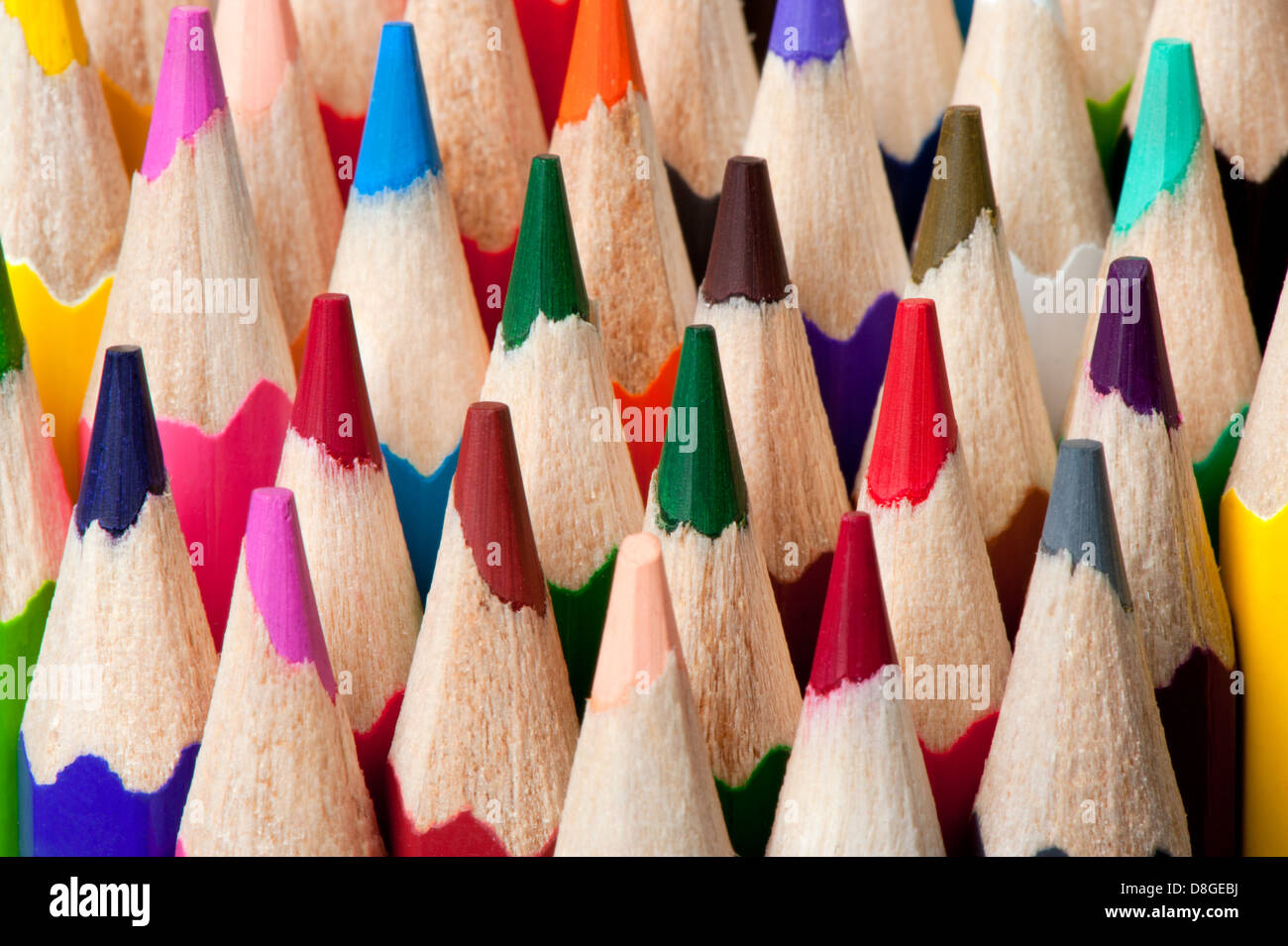 Set of color pencils Stock Photo