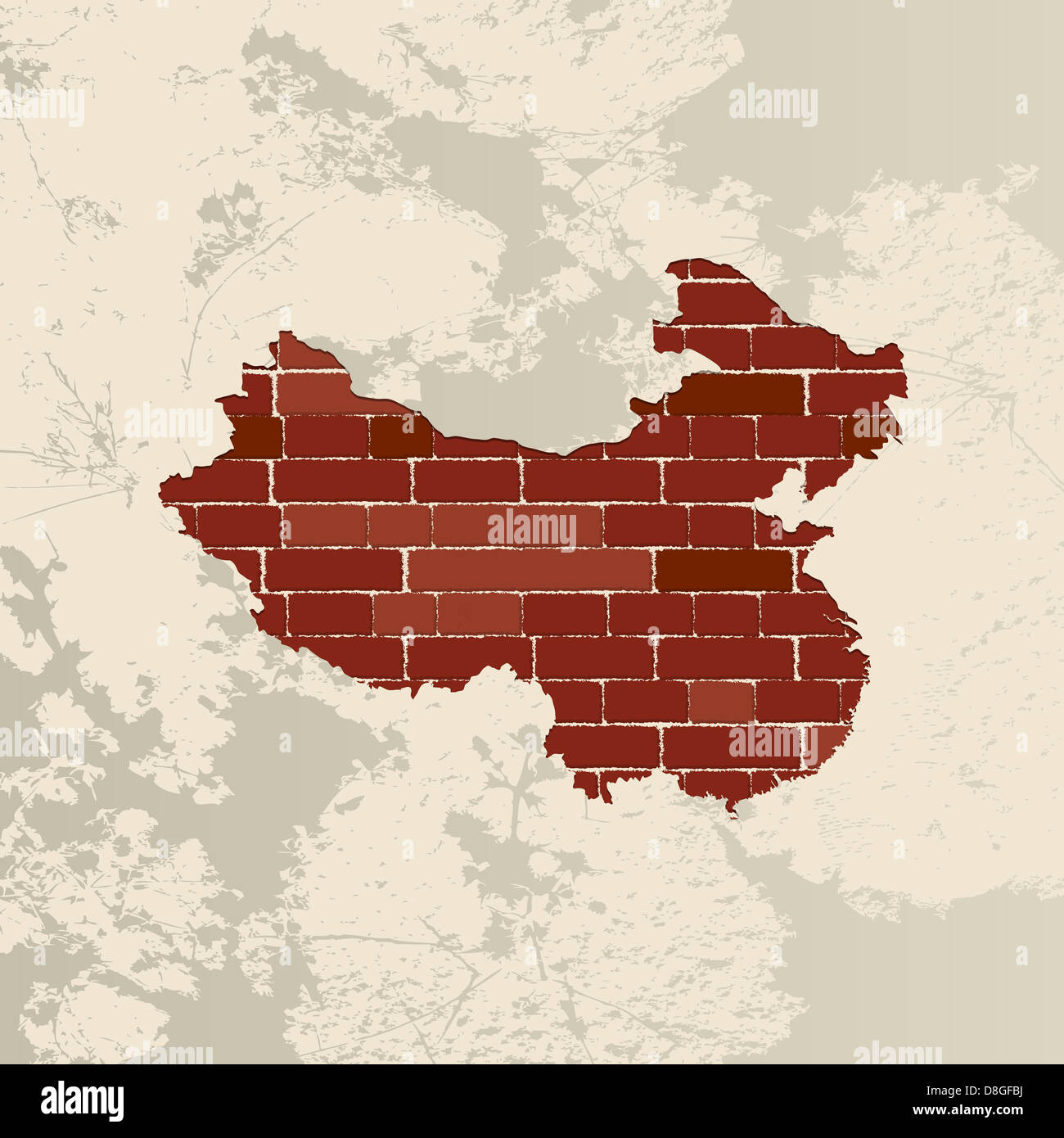 China wall map Stock Photo Alamy