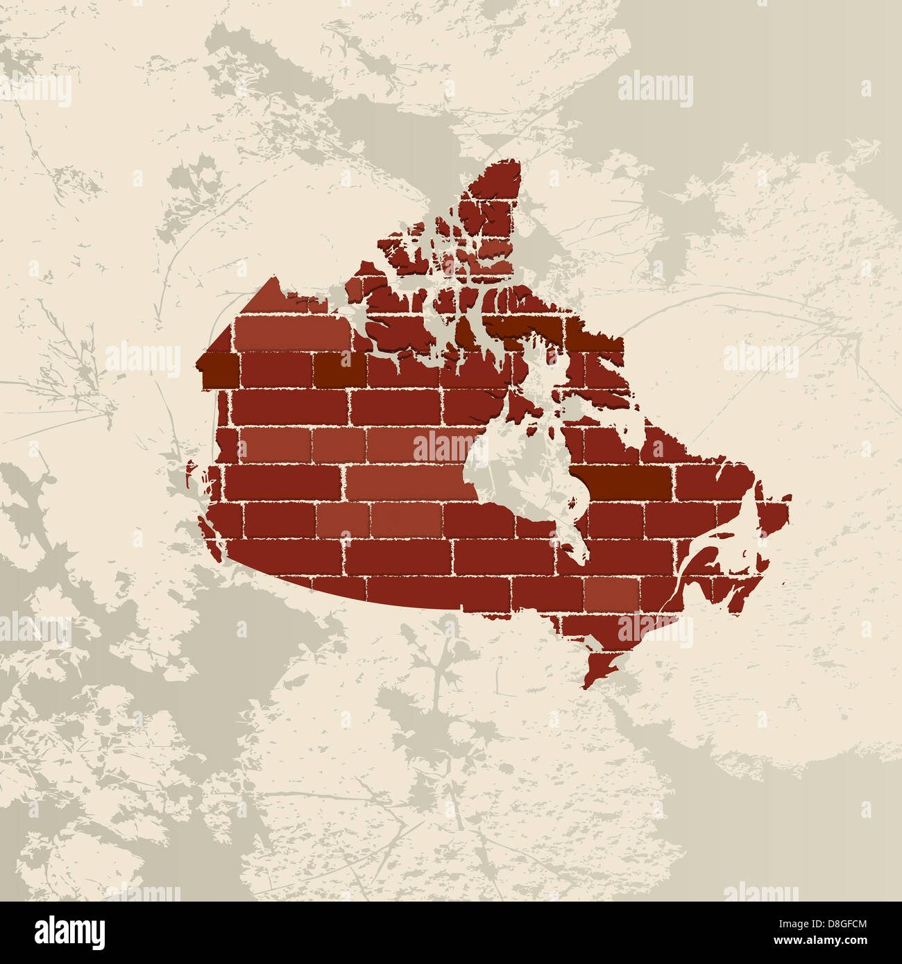 Canada wall map Stock Photo - Alamy