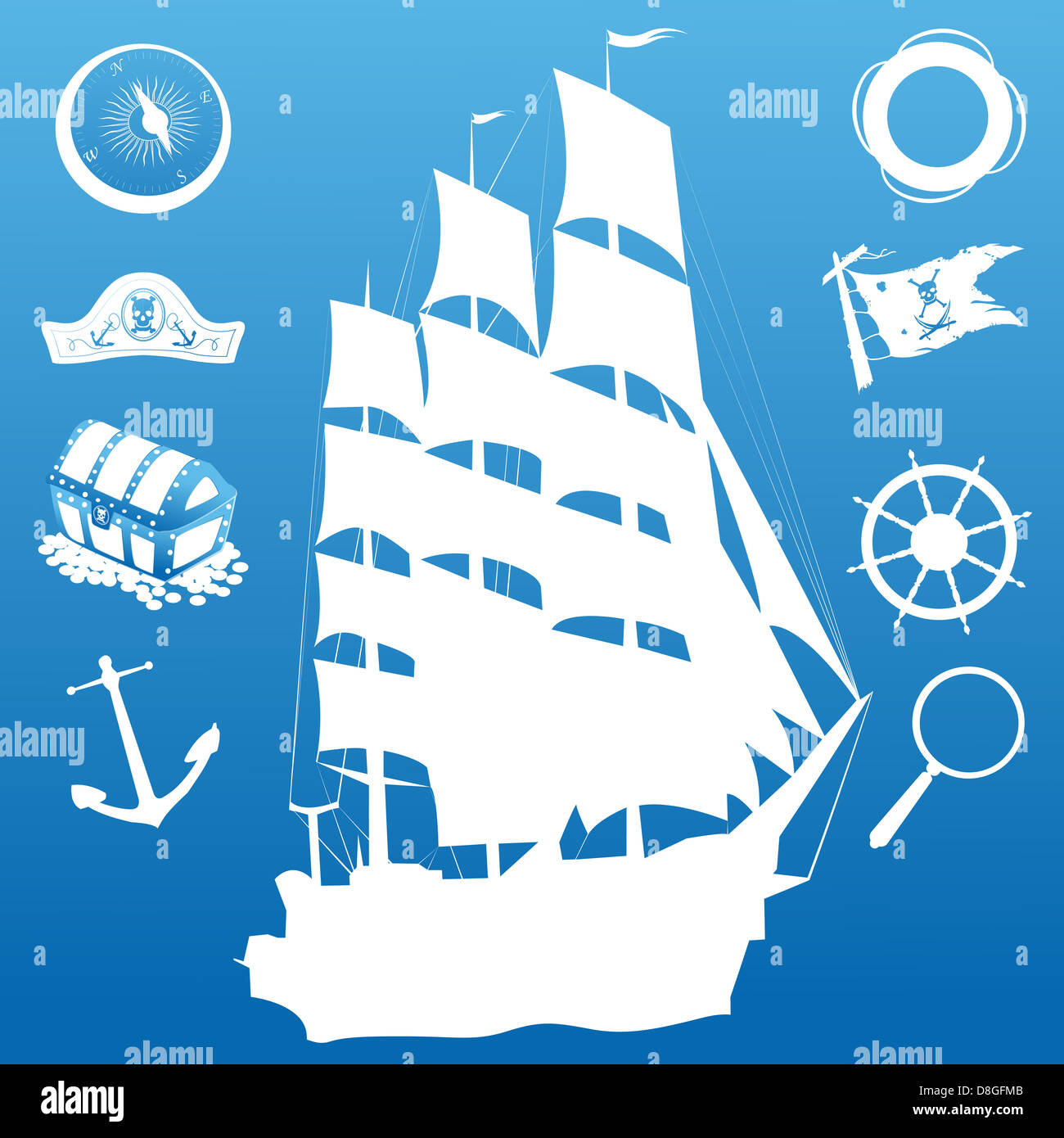 Sailing symbols Stock Photo