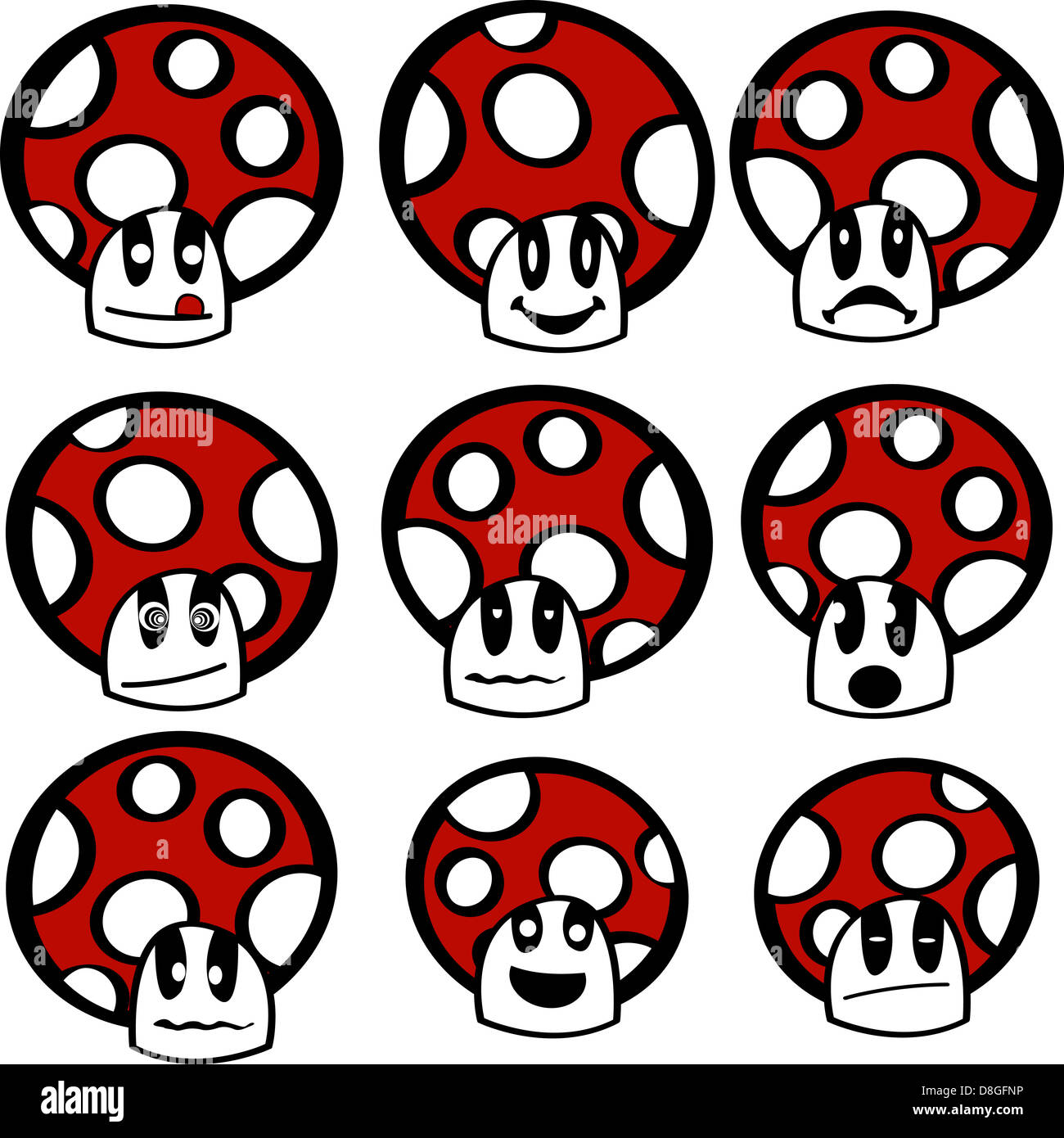 Mushroom emoticons Stock Photo Alamy