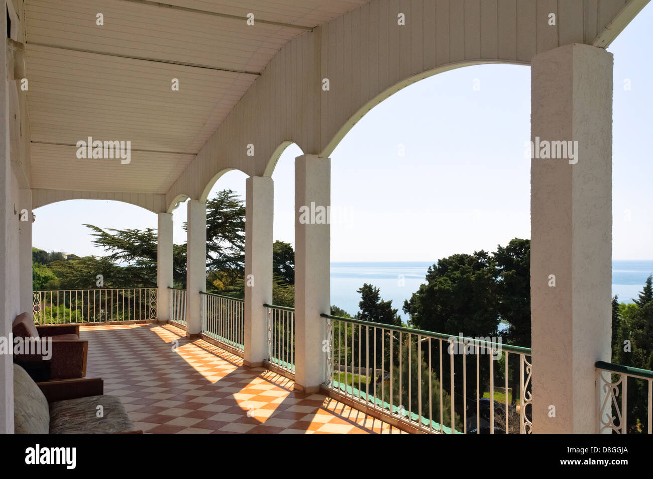 Balcony of Massandra Hotel, Jalta,Crimea, Ukraine Stock Photo Alamy
