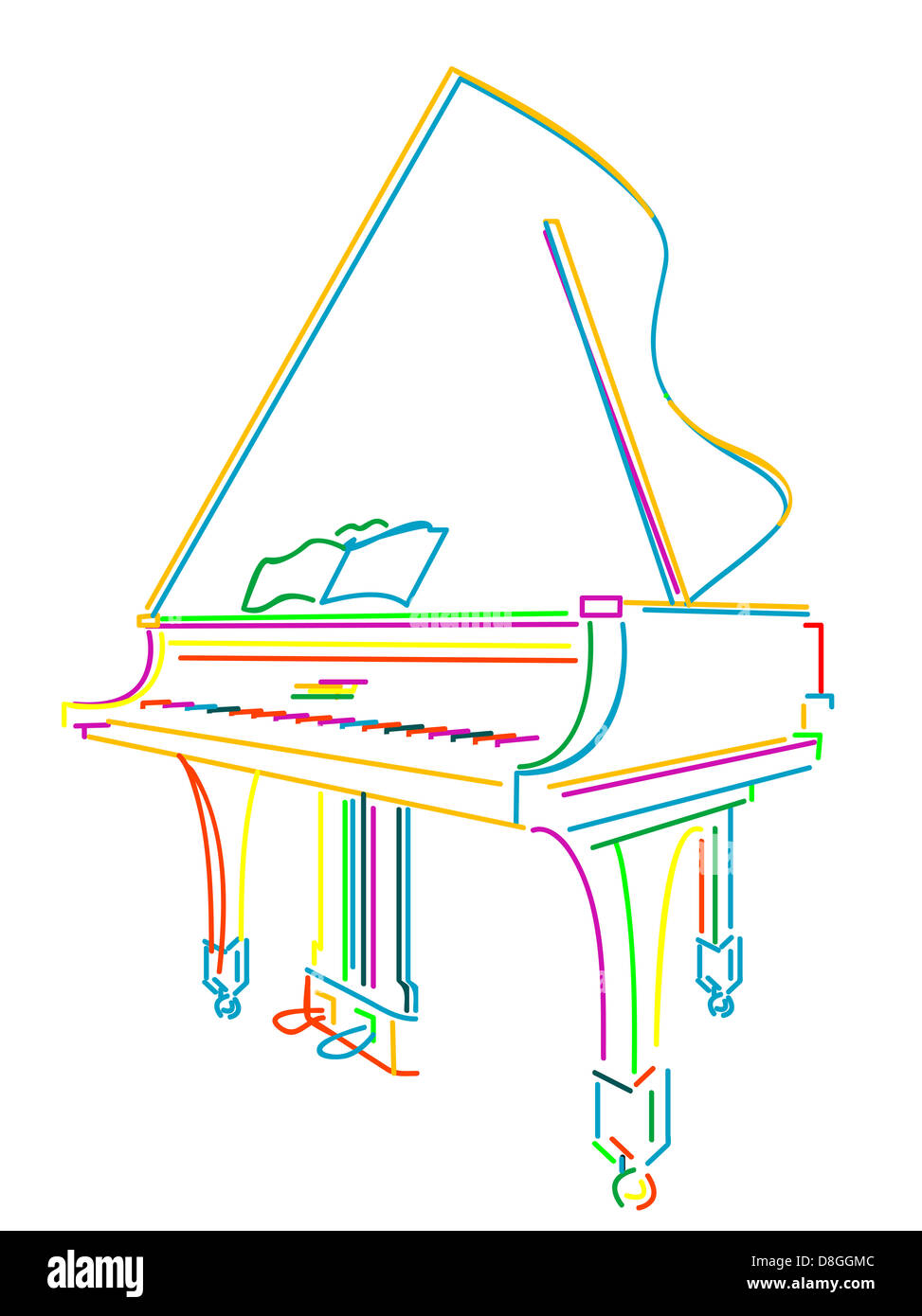 Grand piano over white Stock Photo - Alamy