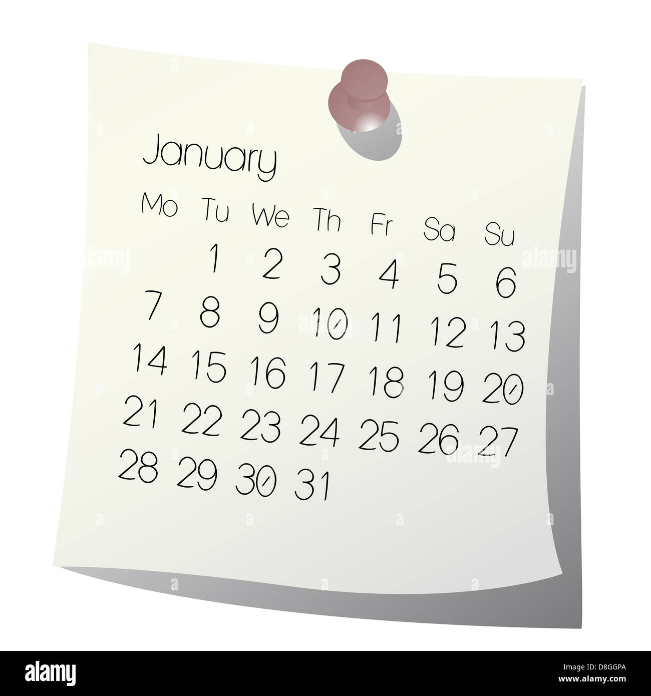 2013 January calendar Stock Photo - Alamy