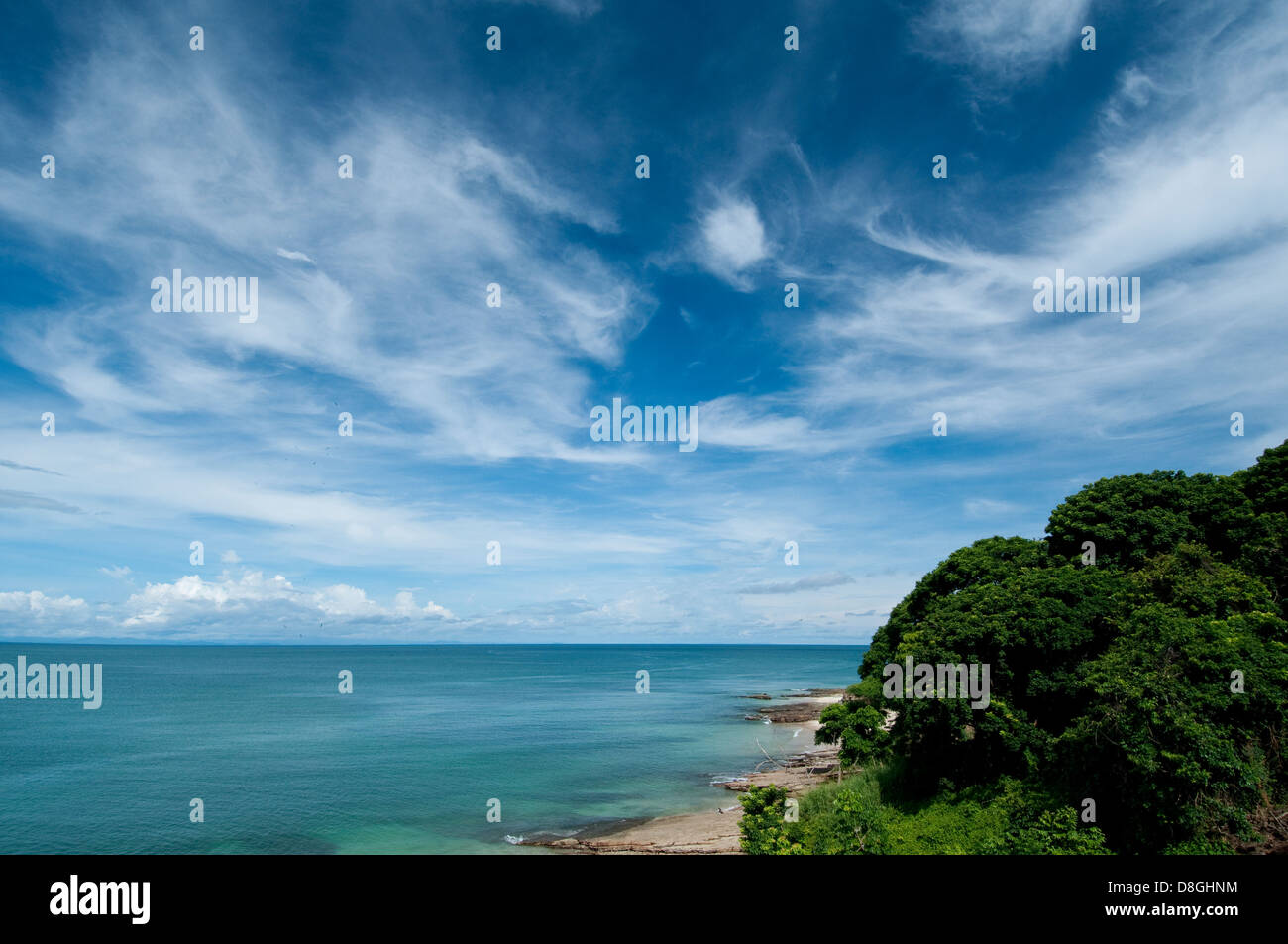 Sea and sky seen from the coast of Isla Pacheca Stock Photo