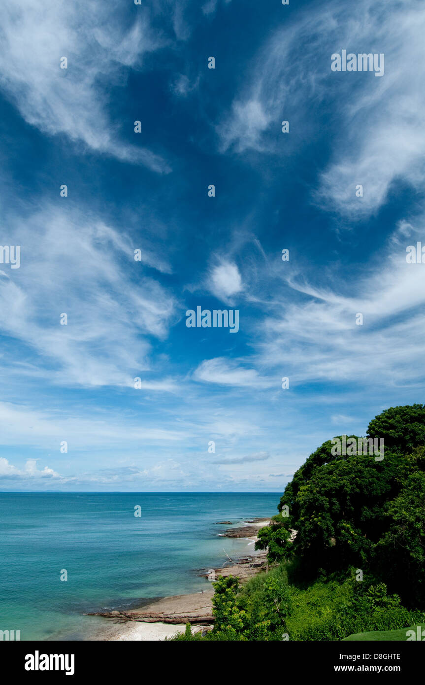 Sea and sky seen from the coast of Isla Pacheca Stock Photo