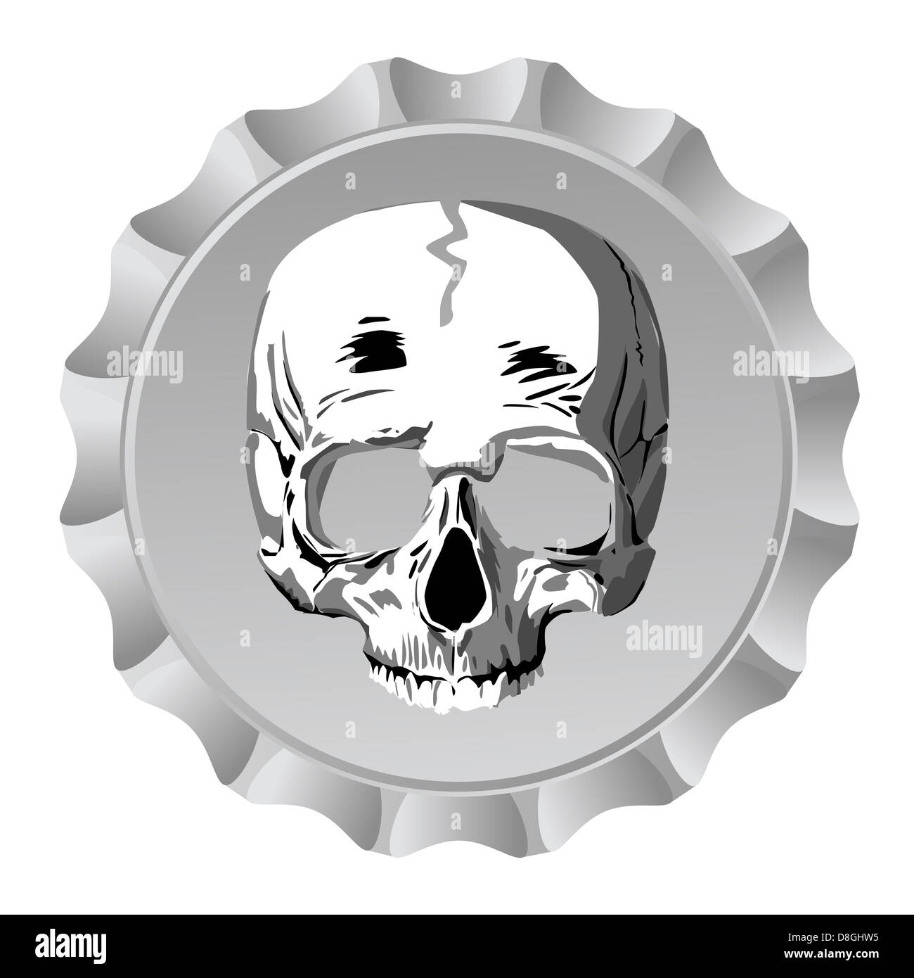 Bottle cap with skull Stock Photo Alamy