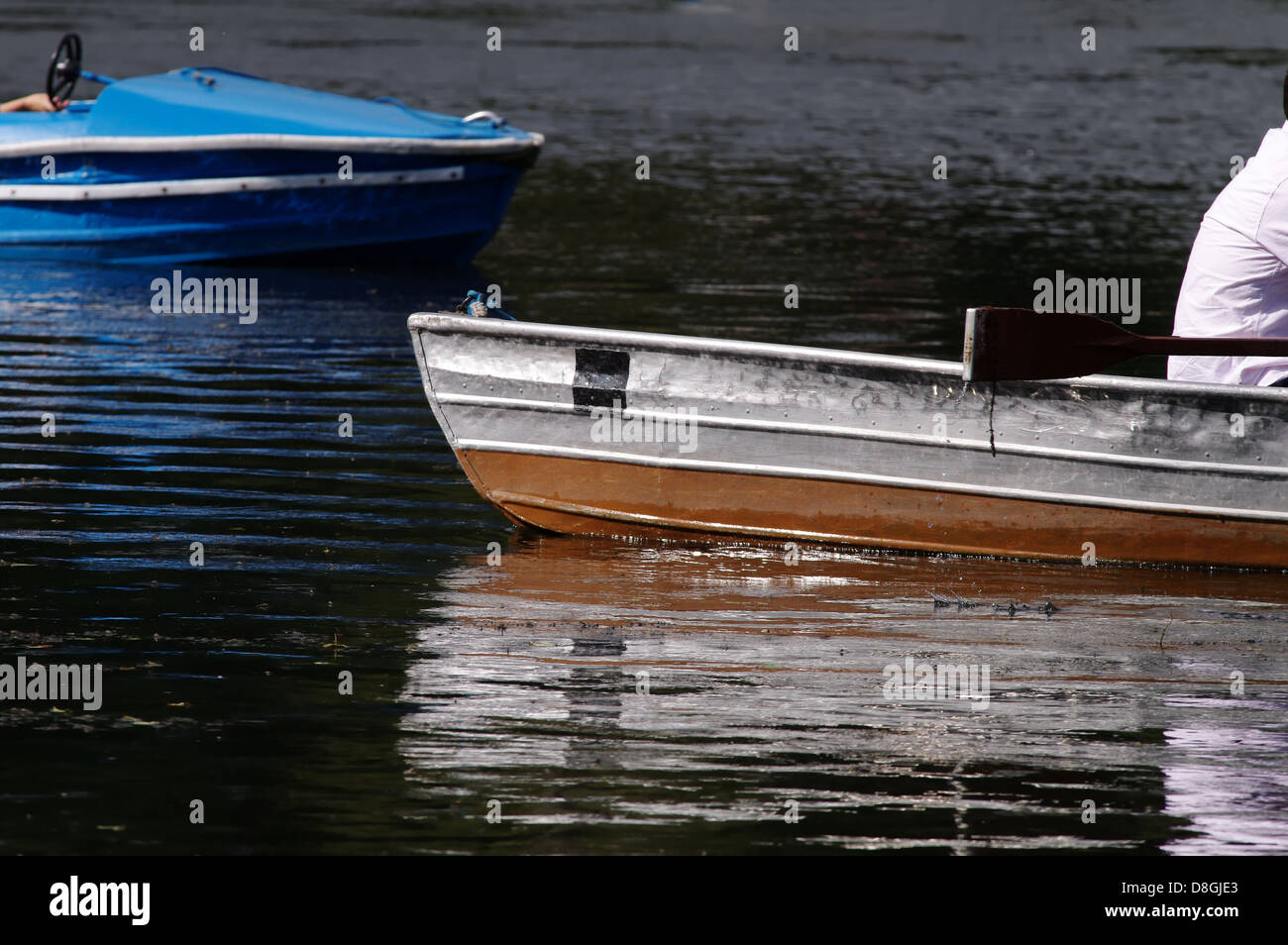 pedalo and rowboat Stock Photo