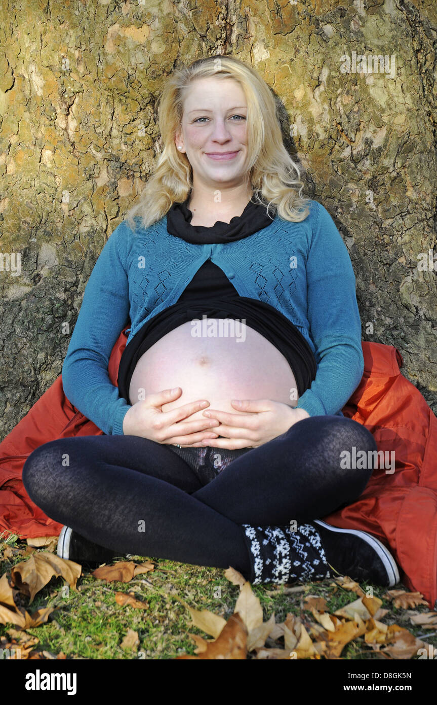 young pregnant woman Stock Photo