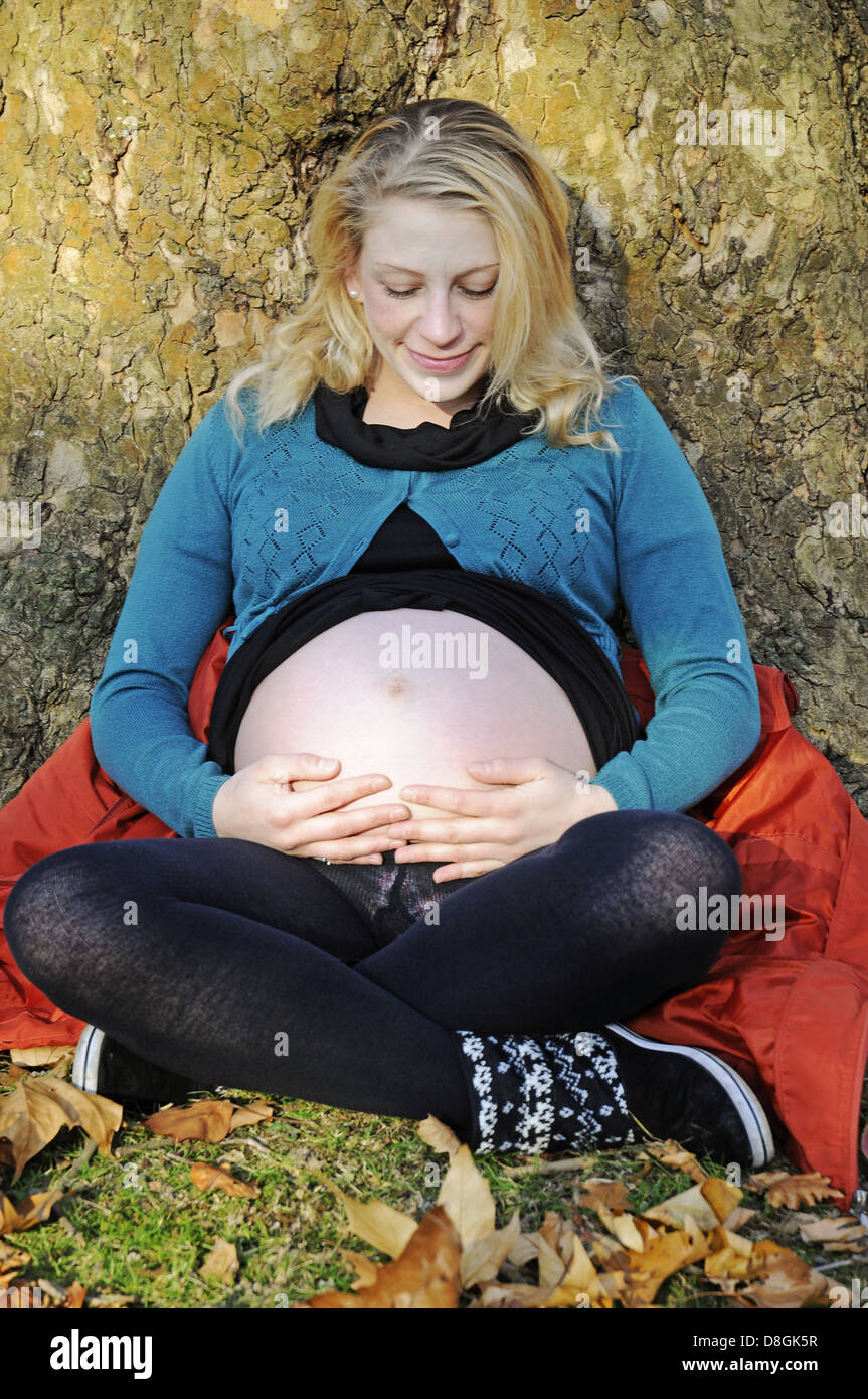 young pregnant woman Stock Photo