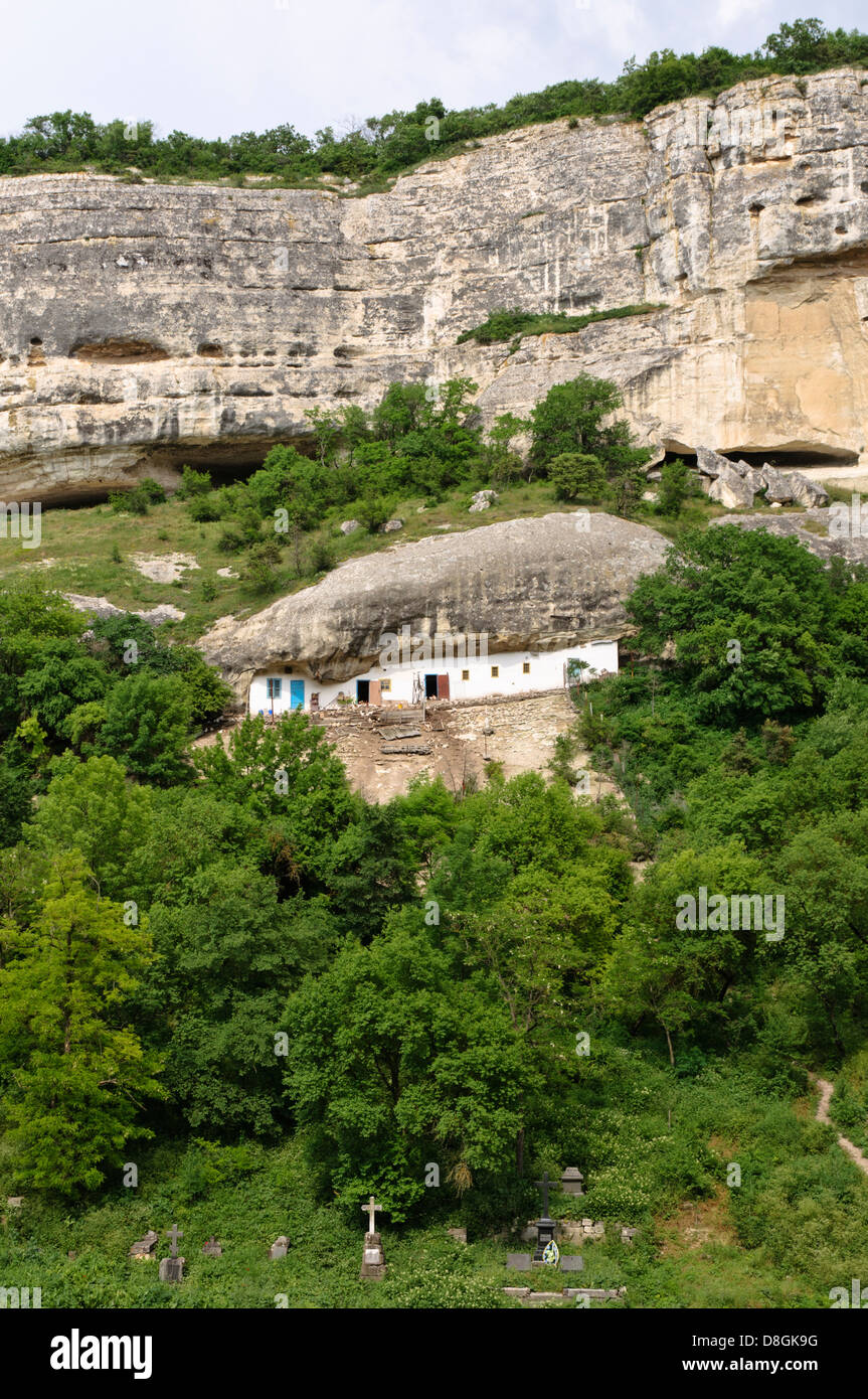 Uspensky Cave Monastery, Bakhchisaray, Crimea, Ukraine Stock Photo