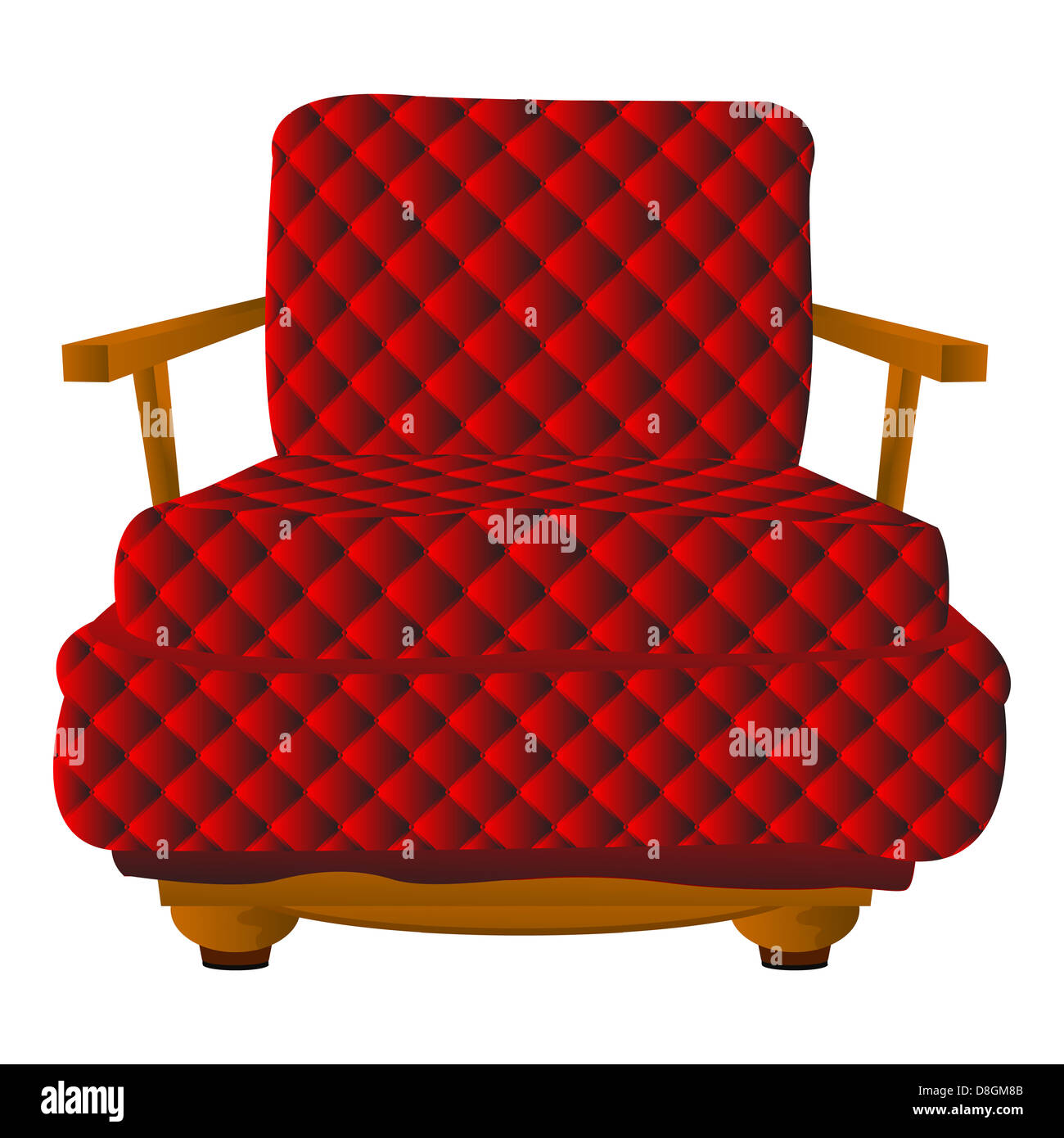 Red leather arm chair Stock Photo