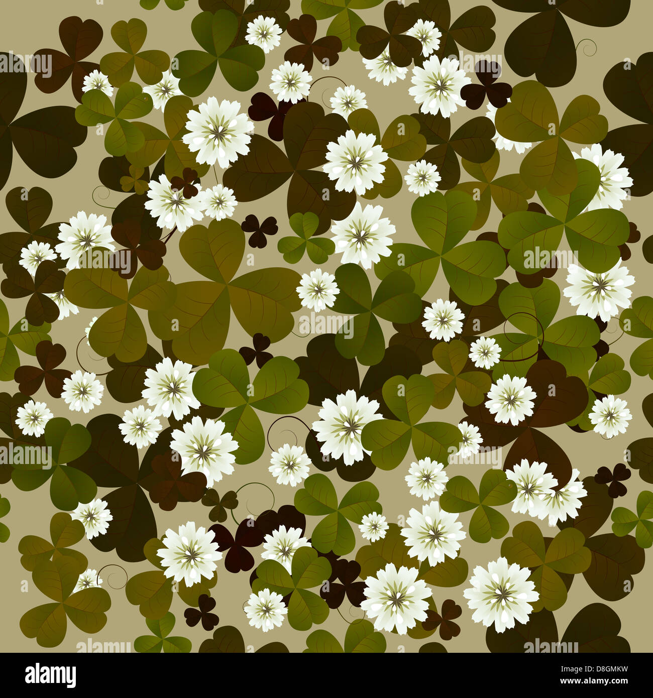 A seamless floral pattern with clovers Stock Photo - Alamy