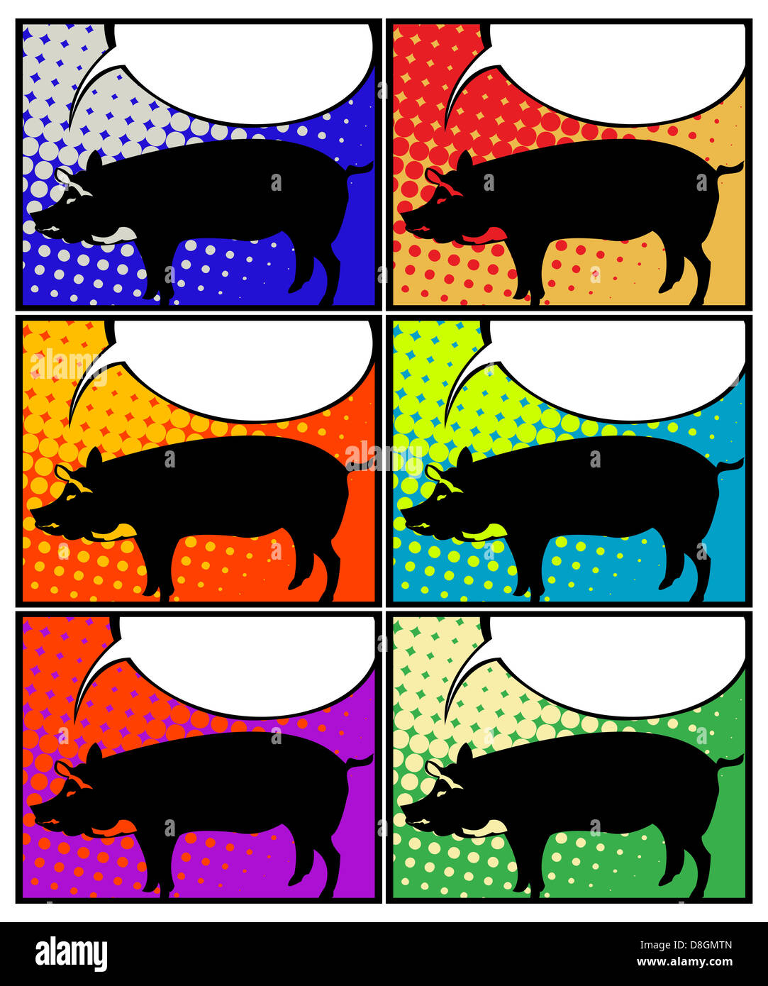 Pig in pop art Stock Photo