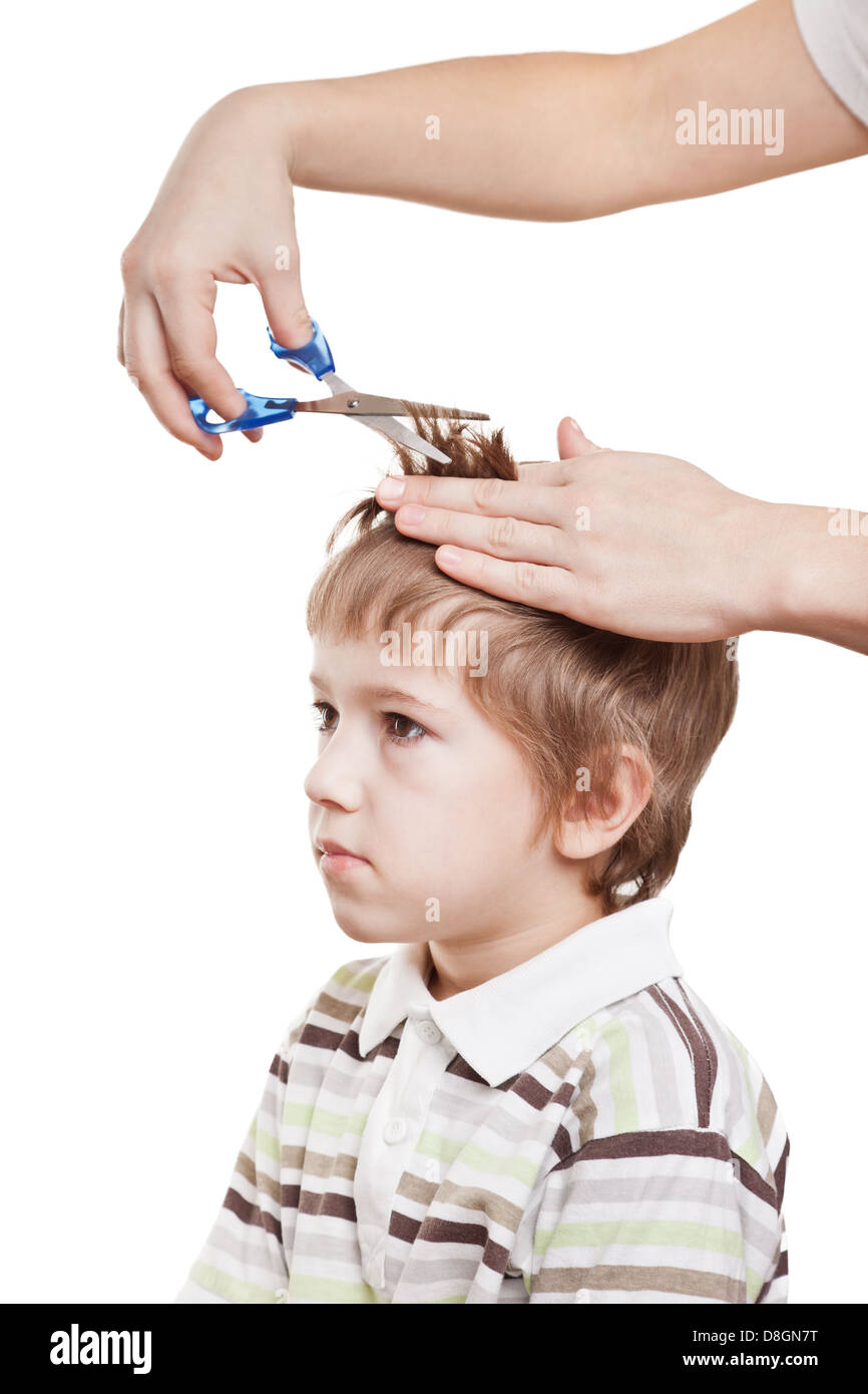 Cutting child hair Stock Photo Alamy