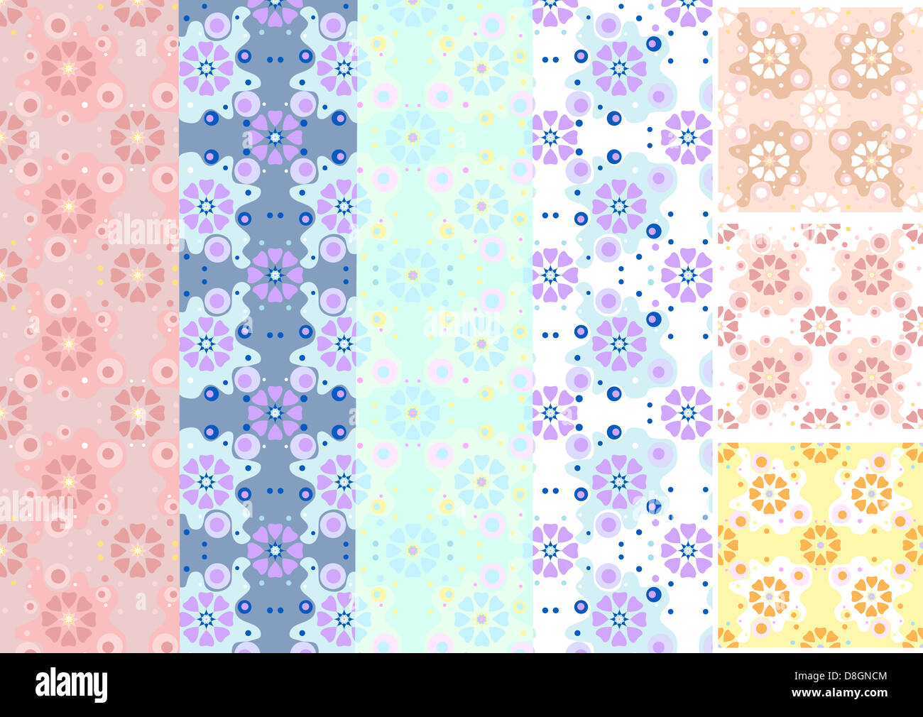 Options shades seamless floral pattern Stock Photo