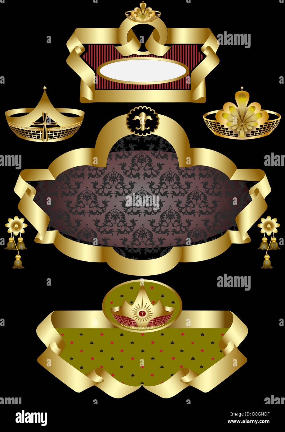 Elegant gold heraldry frame hi-res stock photography and images - Alamy