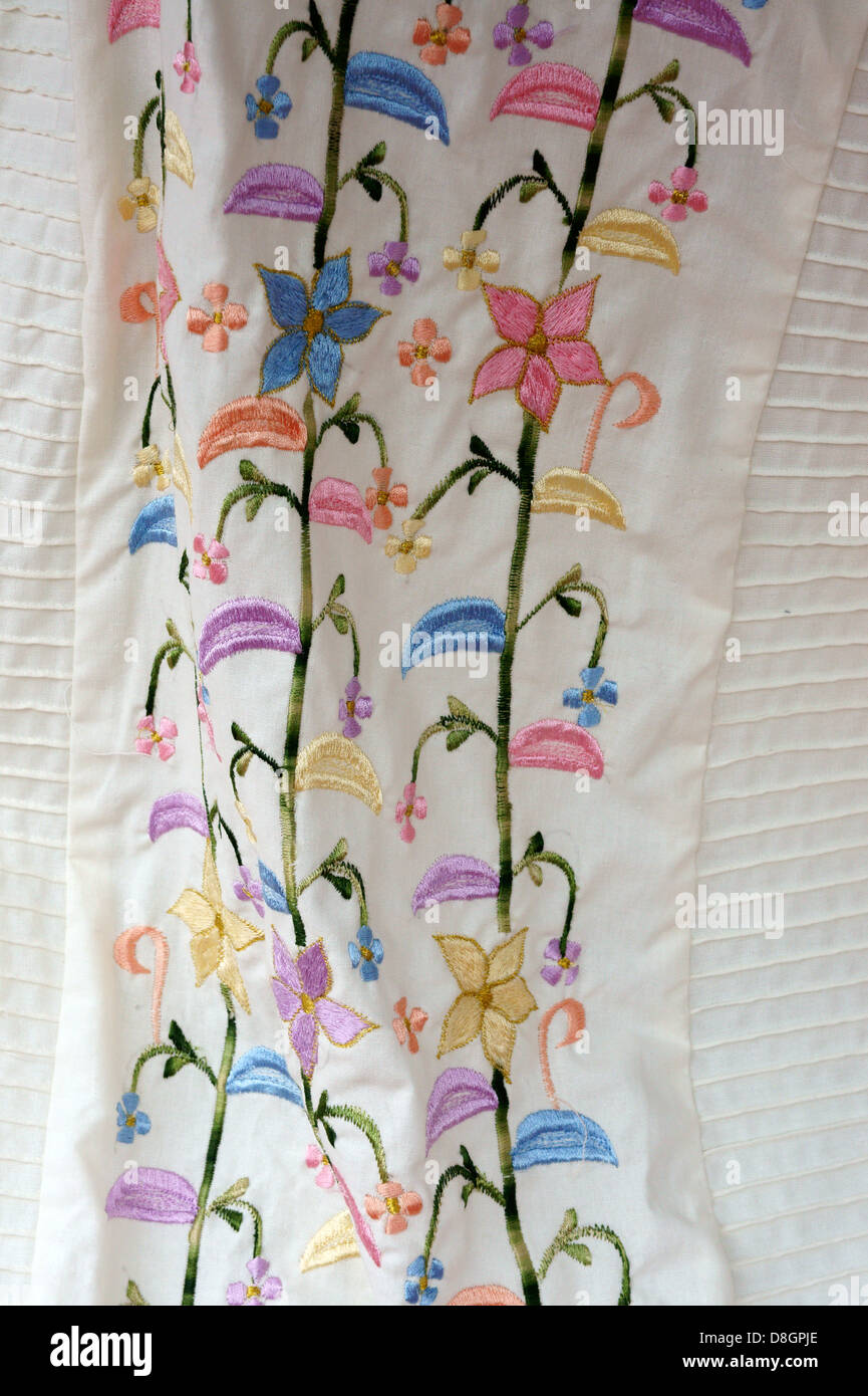 mayan embroidered dress Maya Floral Embroidered Midi Dress Blue