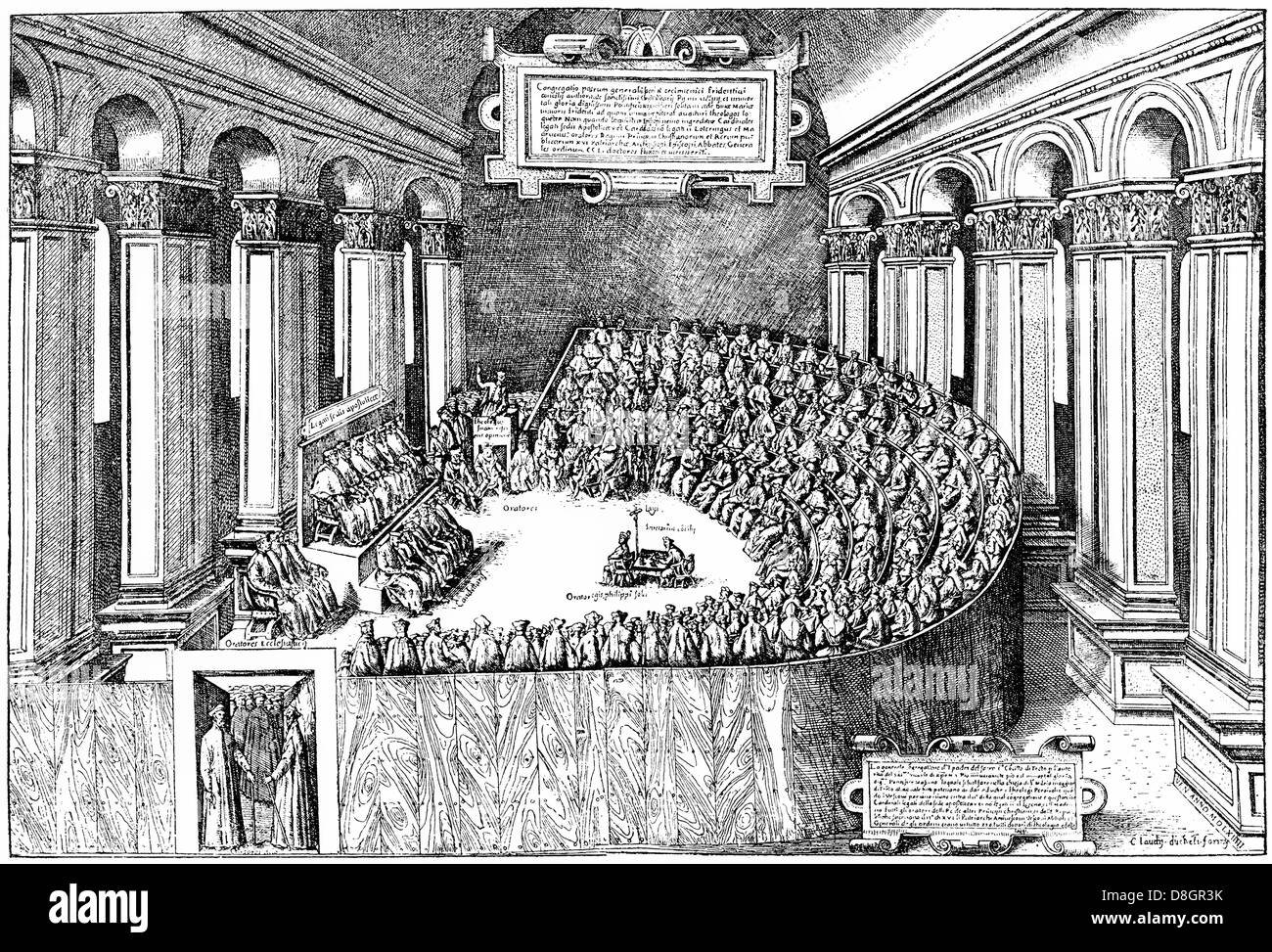 The Council of Trent or Concilium Tridentinum, an Ecumenical Council of the Roman Catholic Church, 16th century, Italy, Europe Stock Photo